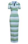 Monse Stripe Jacquard Polo Maxi Dress In Blue Stripe