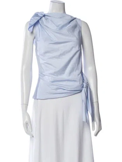 Pre-owned Monse Striped Asymmetrical Top W/ Tags In White