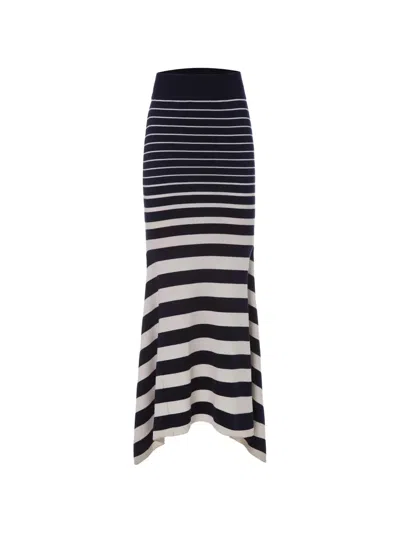 Monse Striped Asymmetric-hem Maxi Skirt In Black