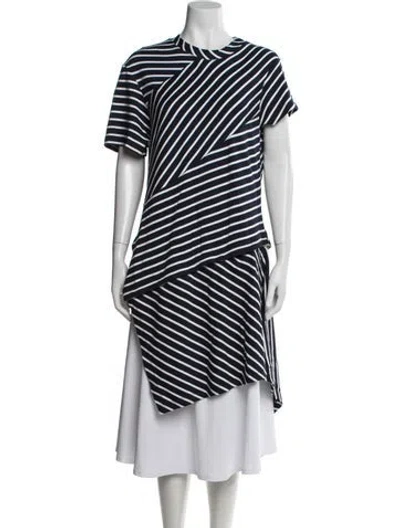 Pre-owned Monse Striped Crew Neck Top In Blue
