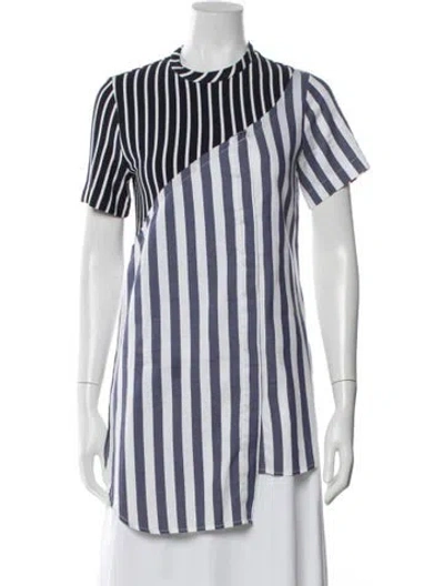 Pre-owned Monse Striped Crew Neck Top In Blue