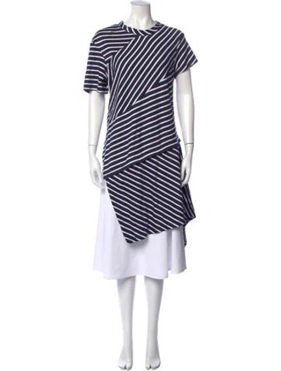 Pre-owned Monse Striped Crew Neck Top In Blue