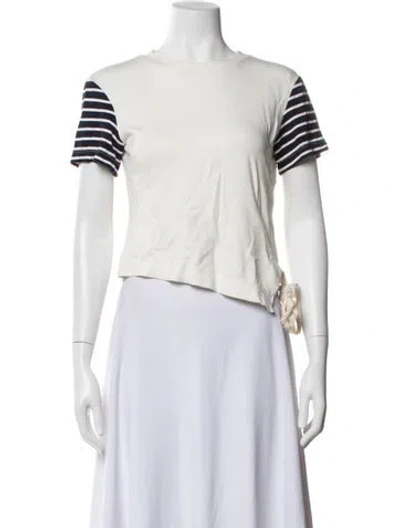Pre-owned Monse Striped Crew Neck T-shirt In Neutrals