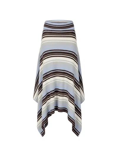 Monse Striped Handkerchief-hem Midi Skirt In Blue