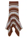 Monse Striped Jacquard Cascade Midi Skirt In Brown