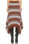 Monse Striped Jacquard Cascade Midi Skirt In Multi
