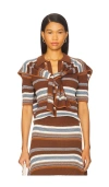 Monse Striped Jacquard Top And Scarf In Multi