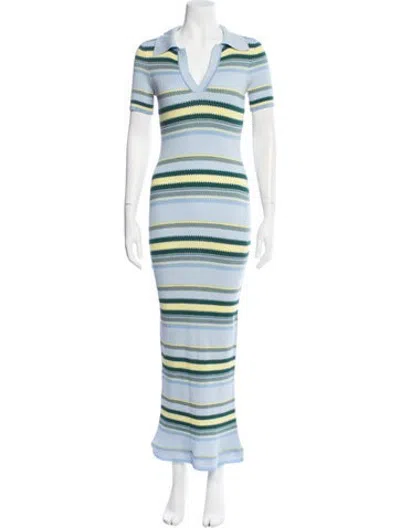 Pre-owned Monse Striped Long Dress In Blue