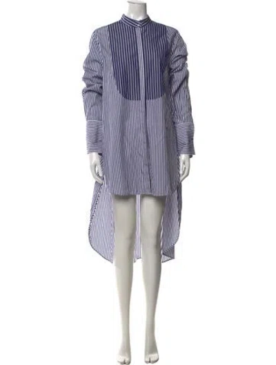Pre-owned Monse Striped Long Dress In Blue/white