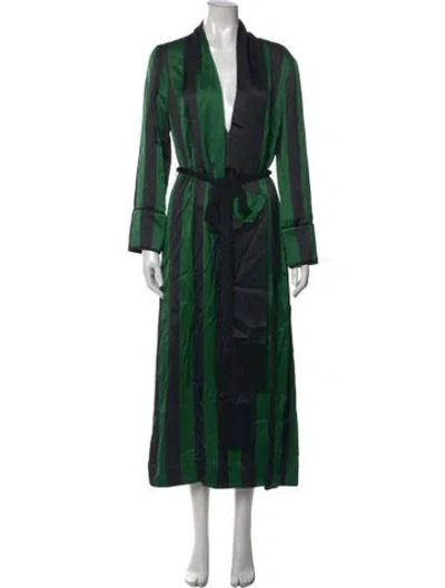 Pre-owned Monse Striped Long Dress In Green