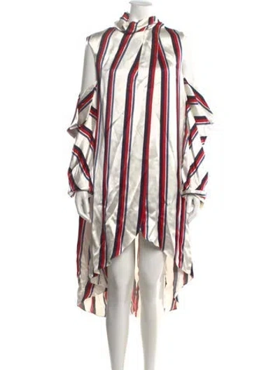 Pre-owned Monse Striped Long Dress In Neutral