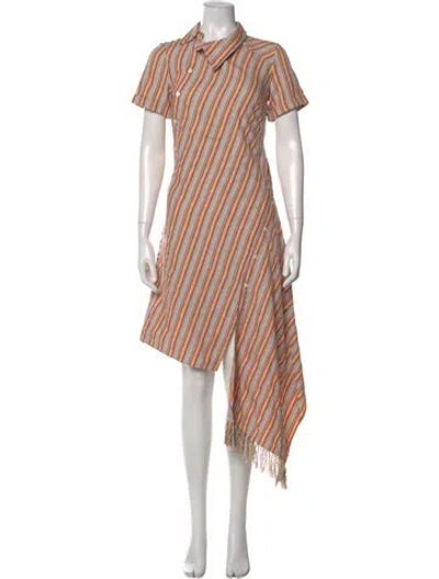 Pre-owned Monse Striped Long Dress In Yellow