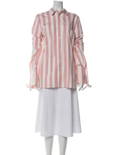 Pre-owned Monse Striped Long Sleeve Blouse In Pink