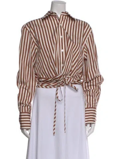 Pre-owned Monse Striped Long Sleeve Button-up Top In Multi