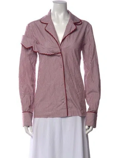 Pre-owned Monse Striped Long Sleeve Button-up Top In Multicolor