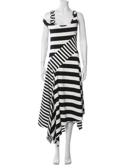 Pre-owned Monse Striped Midi Length Dress In Black/white