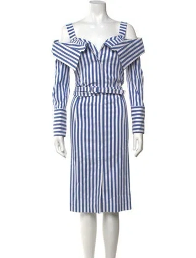 Pre-owned Monse Striped Midi Length Dress In Blue/white