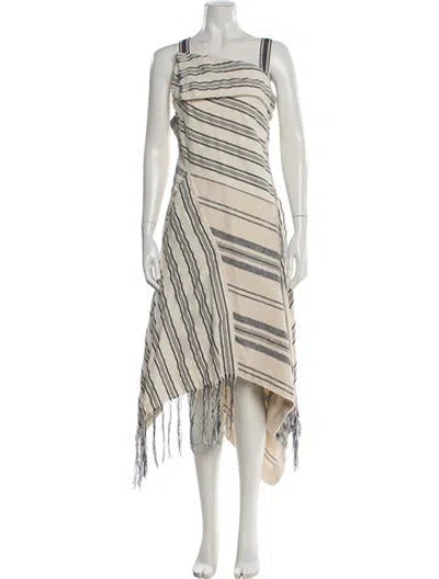 Pre-owned Monse Striped Midi Length Dress In Neutral