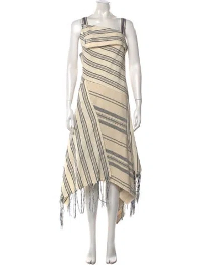 Pre-owned Monse Striped Midi Length Dress In Neutral