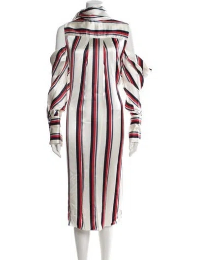 Pre-owned Monse Striped Midi Length Dress In Neutrals
