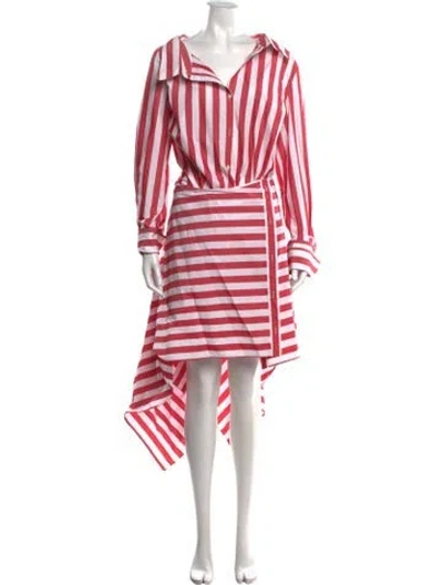 Pre-owned Monse Striped Midi Length Dress In Red