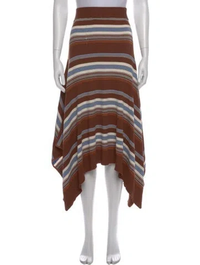 Pre-owned Monse Striped Midi Length Skirt In Brown
