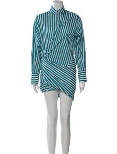 Pre-owned Monse Striped Mini Dress In Blue