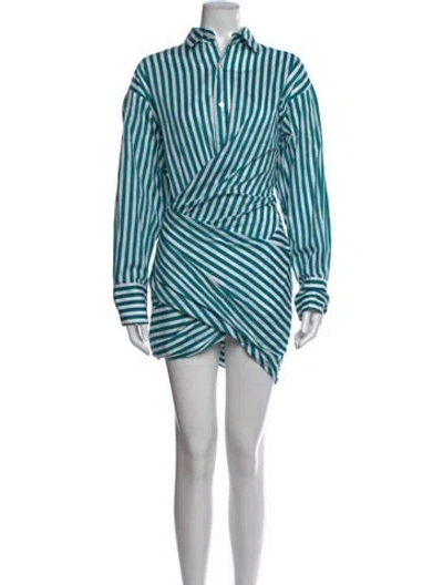Pre-owned Monse Striped Mini Dress In Blue