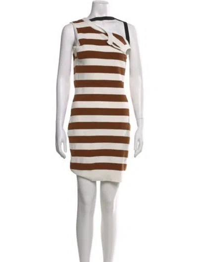 Pre-owned Monse Striped Mini Dress In Brown