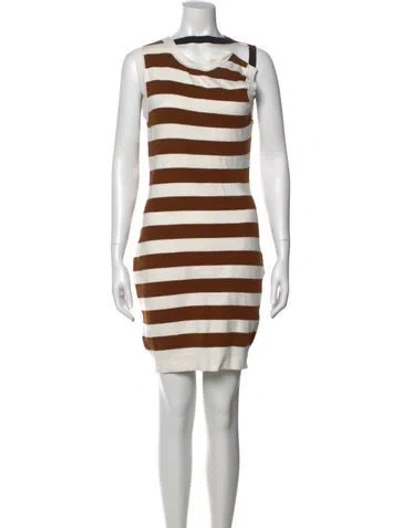 Pre-owned Monse Striped Mini Dress In Brown