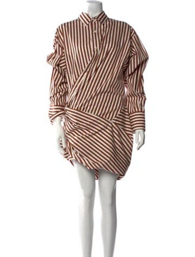 Pre-owned Monse Striped Mini Dress W/ Tags In Brown