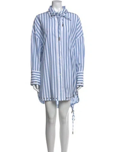 Pre-owned Monse Striped Mini Dress In White