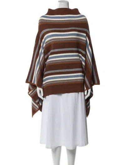 Pre-owned Monse Striped Mock Neck Sweater In Brown