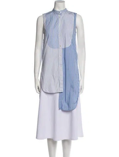 Pre-owned Monse Striped Mock Neck Tunic In Blue