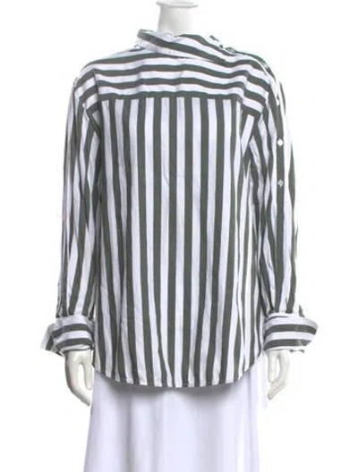 Pre-owned Monse Striped Mock Neck Tunic In Grey