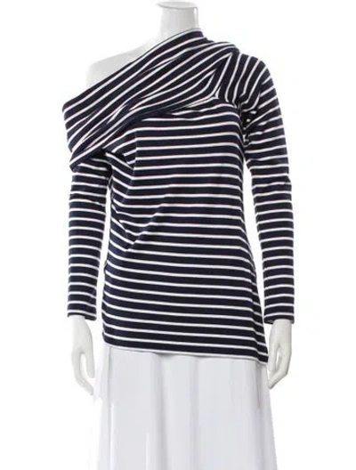 Pre-owned Monse Striped Off-the-shoulder Top In Blue