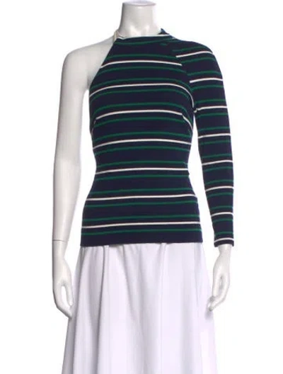 Pre-owned Monse Striped One-shoulder Top In Blue
