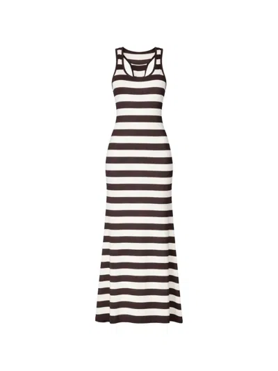 Monse Striped Racerback Dress In Brown