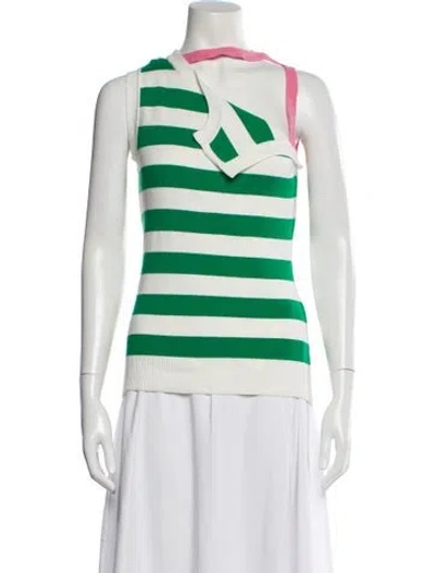 Pre-owned Monse Striped Square Neckline Sweater In Green