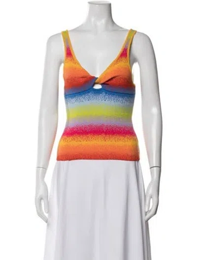 Pre-owned Monse Striped V-neck Crop Top W/ Tags In Orange