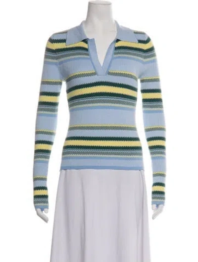 Pre-owned Monse Striped V-neck Sweater In Blue