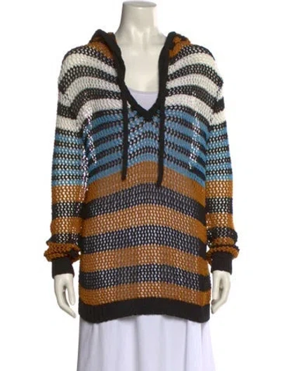 Pre-owned Monse Striped V-neck Sweater In Brown