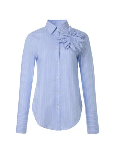 Monse Sunflower-detail Striped Blouse In Blue