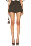 Monse Tailored Jacket Front Shorts In Brown