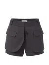 Monse Tailored Jacket-front Shorts In Grey