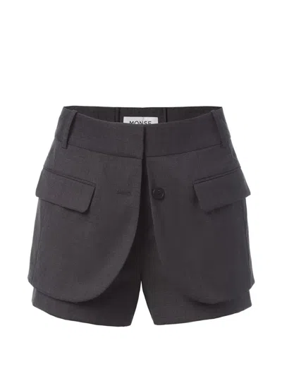 Monse Tailored Jacket-front Shorts In Grey