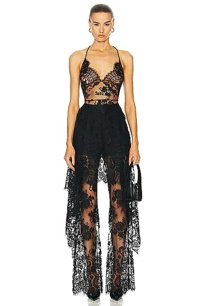 Monse Tie Back Lace Top In Black