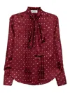 Monse Tie-neck Cowl-back Shirt In Burgundy