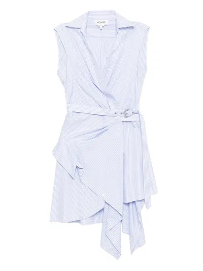 Monse Tie Wrap Shirt Dress In Blue