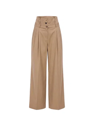 Monse Triple-waistband Pleated Trousers In Neutral